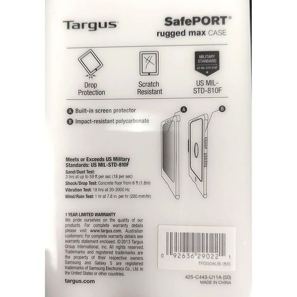 Targus SafePORT Rugged Max Case for Samsung Galaxy S4 Black - Picture 5 of 5